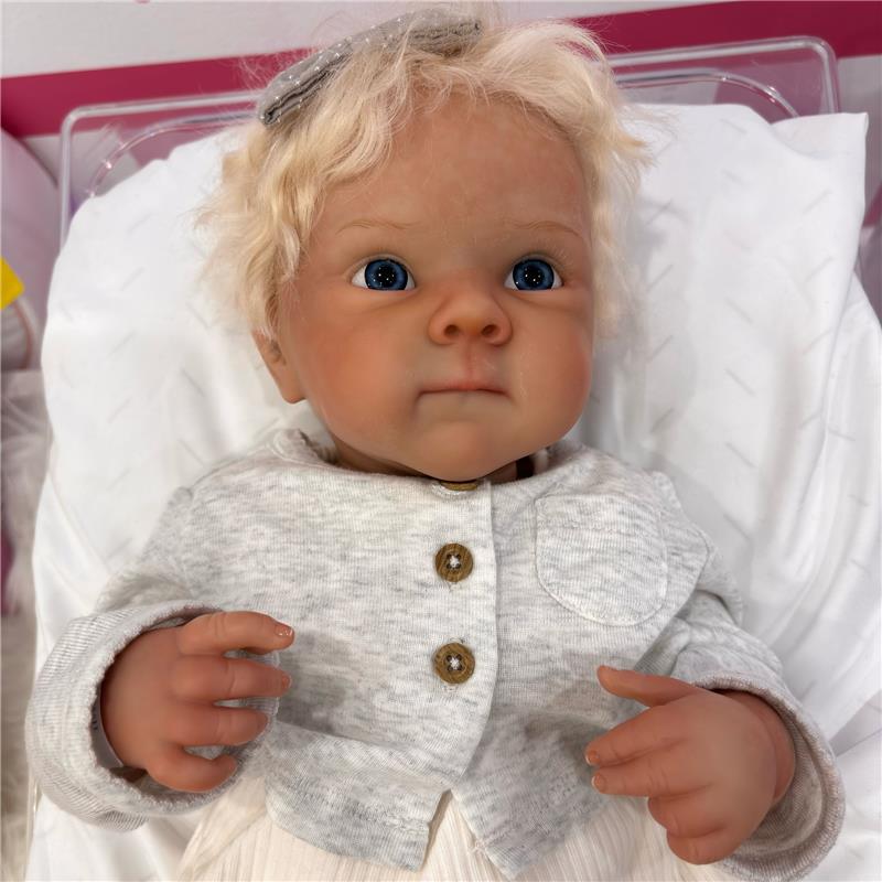 Reborn Baby Doll - White Vinyl & Rooted Blonde Hair, Shyann Image 2