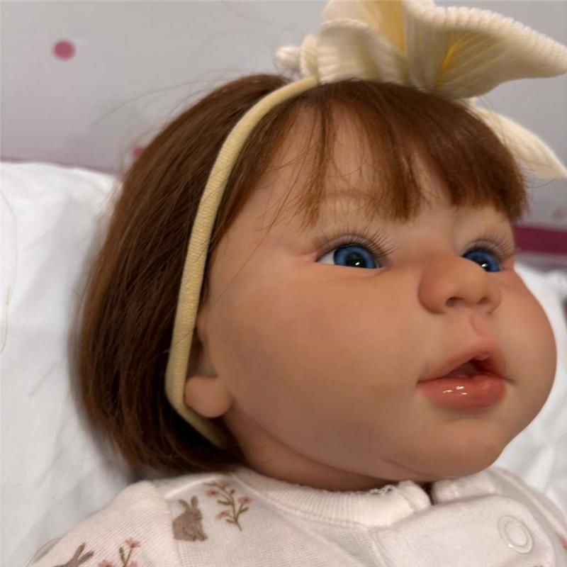 Reborn Baby Doll - White Vinyl & Rooted Hair Auburn, Kylin Image 3