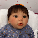 Reborn Baby Doll - White Vinyl & Rooted Hair Brown Hair, Kylin Image 1