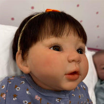 Reborn Baby Doll - White Vinyl & Rooted Hair Brown Hair, Kylin Image 2
