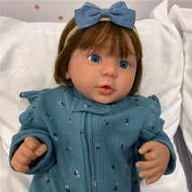 Reborn Baby Doll - White Vinyl & Rooted Hair Brown, Kylin Image 1