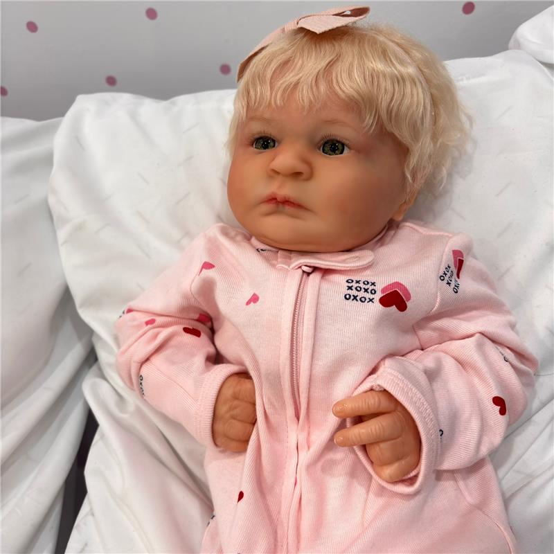 Reborn Baby Doll - White Vinyl, Tiara Image 4