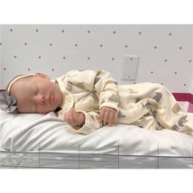 Reborn Baby Dolls - Vinyl + Cloth White Baby Light Brown Painted Hair, Closed Eyes - Evelyn Image 2