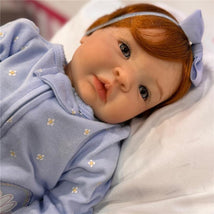 Reborn Baby Dolls - White Vinyl Auburn, Hair, Open Blue Eyes - Shyann Image 1