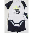 Reebok - Layette Knit Creeper/Short/Bootie 3Pc Set, True White.
