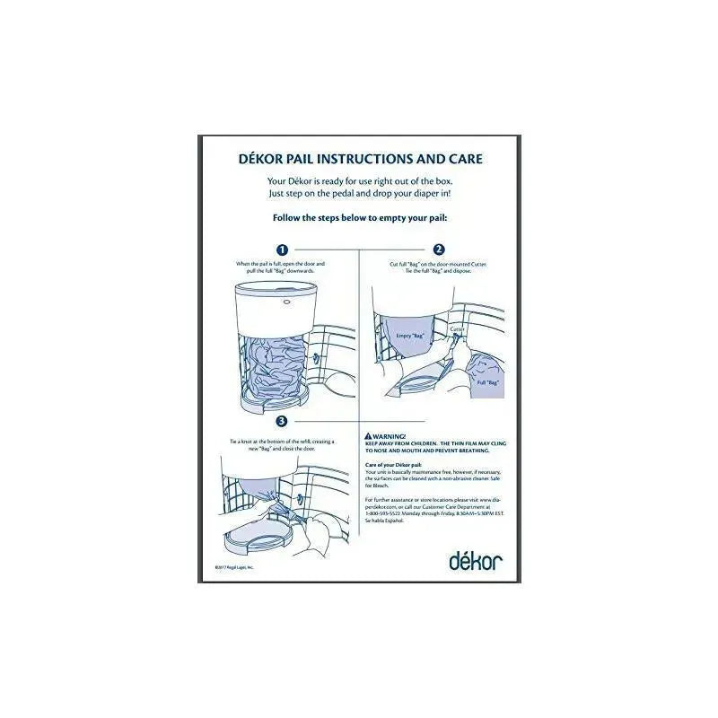 Regal-Lager - 2Pk Diaper Dekor Classic Diaper Pail Biodegradable Refills Image 7