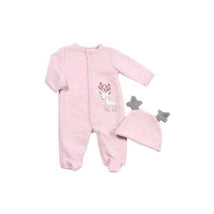 Rene Rofe - 2Pk Baby Girl Deer Sleeper with Hat Set, Light Pink Image 1