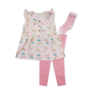 Rene Rofe 3 Piece Pink Rainbow Tunic Set 18M Image 1