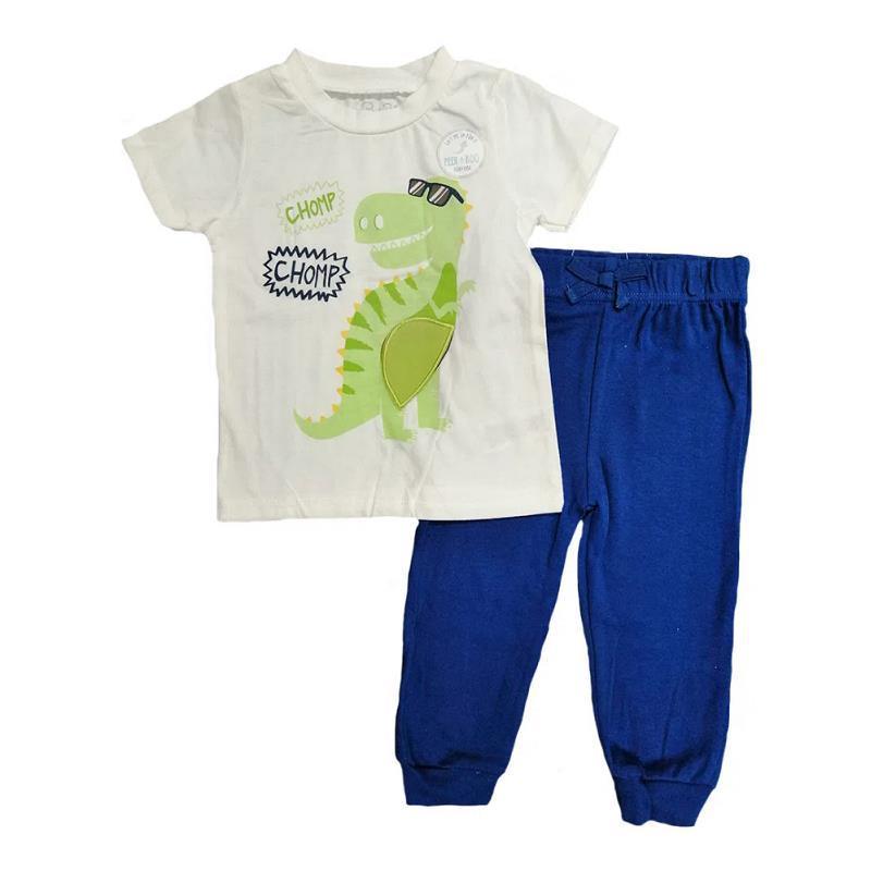 Rene Rofe Blue/Dino Baby Graphic Tee & Baby Jogger Pants Set Image 1
