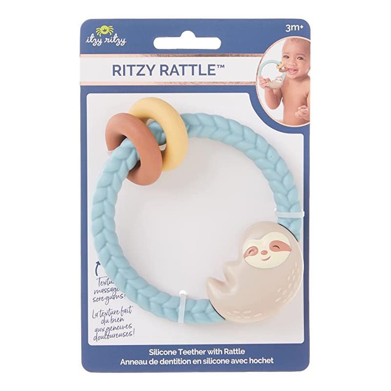 Ritzy Rattle With Teething Rings - Sloth Image 4