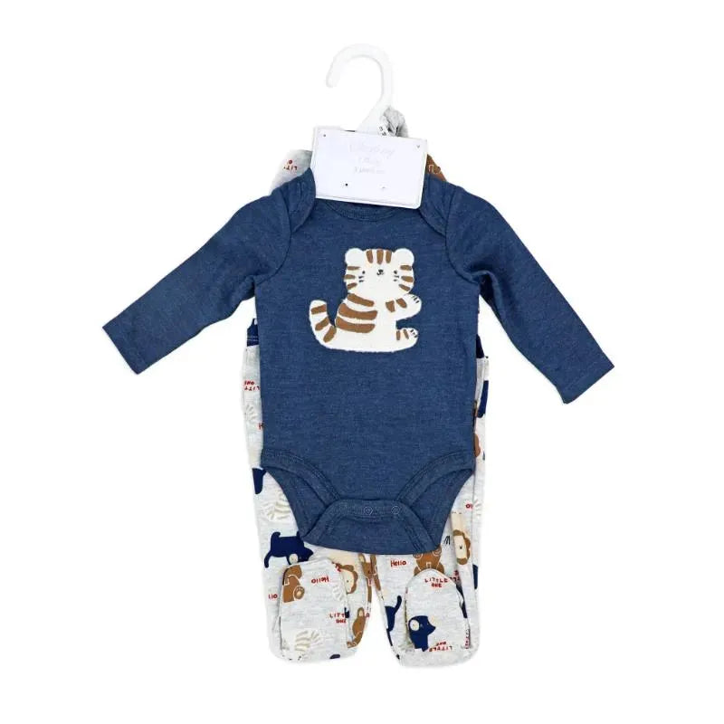 Rose Textile - 3Pk Baby Boys Tiger Footed Set Image 2