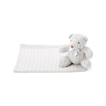 Rose Textiles - 100% Cotton Knit Bear And Blanket, Grey Image 1