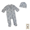 Rose Textiles - 100% Organic Heather Hot Air Balloon Sleeper + Hat, Grey Image 1