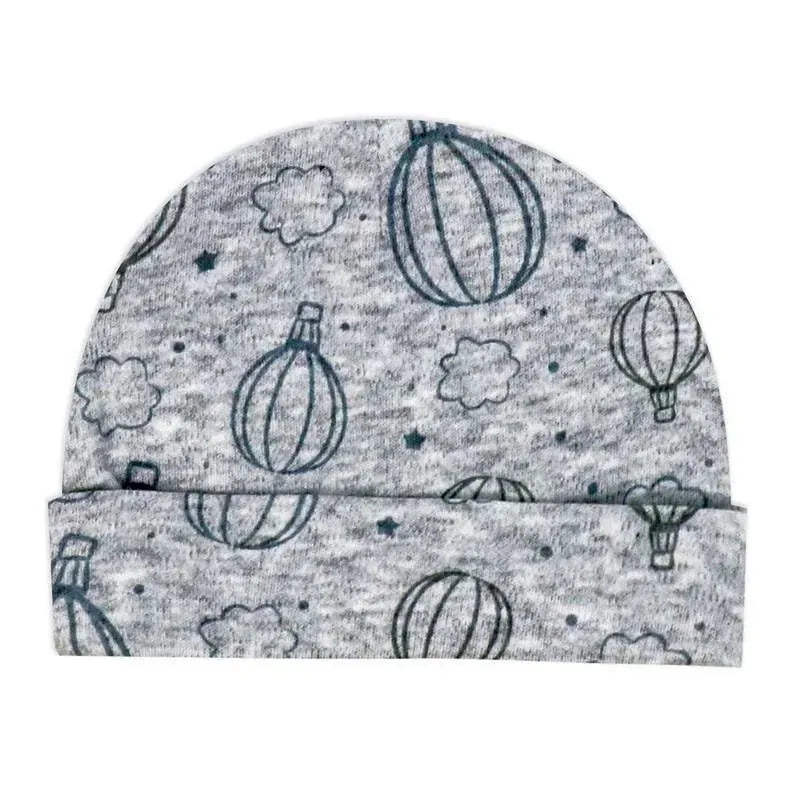 Rose Textiles - 100% Organic Heather Hot Air Balloon Sleeper + Hat, Grey Image 2