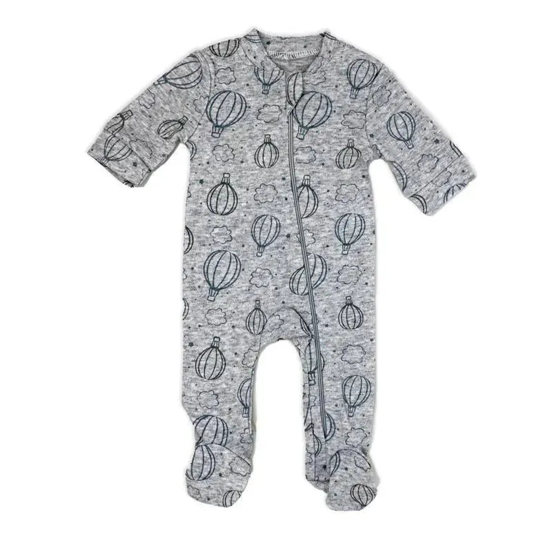 Rose Textiles - 100% Organic Heather Hot Air Balloon Sleeper + Hat, Grey Image 5