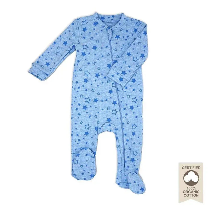 Rose Textiles - 100% Organic Heather Star Sleeper, Blue Image 1