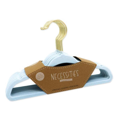 Rose Textiles - 10Pk Hangers With Gold Hook Blue Image 1