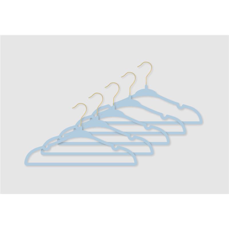 Rose Textiles - 10Pk Hangers With Gold Hook Blue Image 2