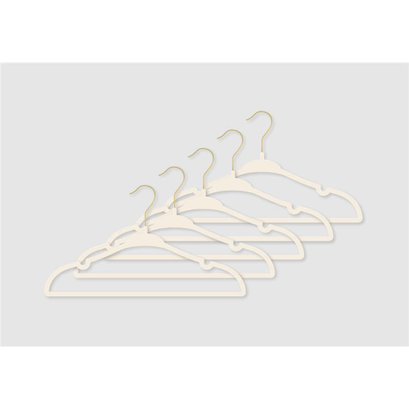 Rose Textiles - 10Pk Hangers With Gold Hook Ivory Image 2
