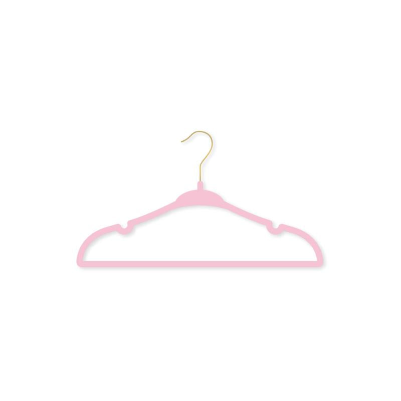 Rose Textiles 10Pk Hangers With Gold Hook, Pink Image 2
