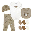 Rose Textiles - 10Pk Neutral Socks Hanging Set, Beige Bear Image 1