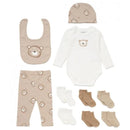 Rose Textiles - 10Pk Neutral Socks Hanging Sets, Beige Bear Image 1