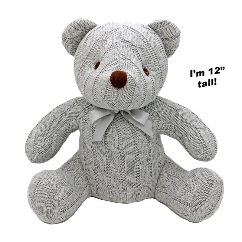 Rose Textiles - 12 Cable Knit Bear, Grey Image 1