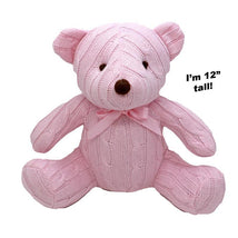 Rose Textiles - 12 Cable Knit Bear, Pink Image 1