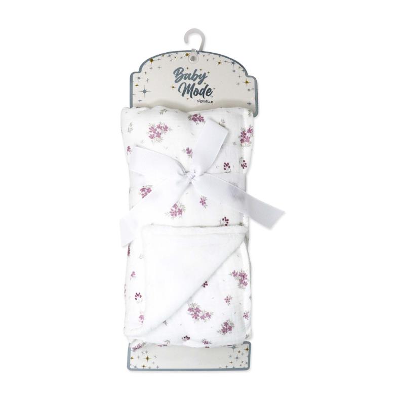Rose Textiles - 2 Layer Muslin Blanket Mauve Floral Image 2