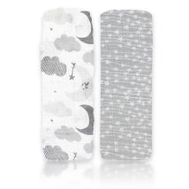 Rose Textiles - 2 Pack Muslin Swaddle Blankets, Grey Sweet Dream Image 1