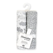 Rose Textiles - 2 Pack Muslin Swaddle Blankets, Grey Sweet Dream Image 2