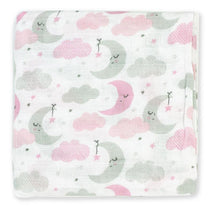 Rose Textiles - 2-Pack Muslin Swaddle Blankets, Pink Sweet Dream Image 2