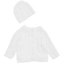 Rose Textiles - 2 Piece Hanging Set, Cardigan And Hat, White, 3-6M Image 1
