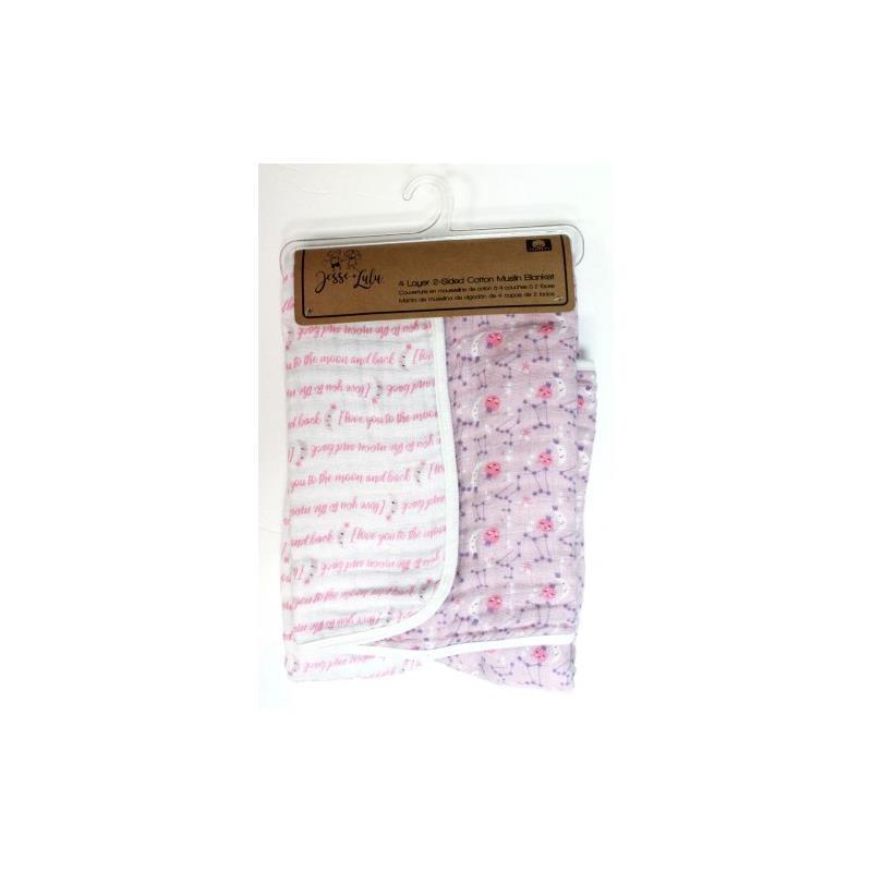 Rose Textiles 2 Sided/4 Layer Muslin Blanket, Pink Image 2
