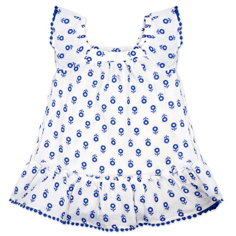 Rose Textiles - 2Pk Baby Girls Dress Set, Blue Floral Image 3