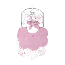 Rose Textiles - 2Pk Bibs + 2Pk Headbands Pink Floral Bouquet Image 2