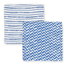 Rose Textiles - 2Pk Blue Doodle Muslin Swaddle Blankets  Image 2
