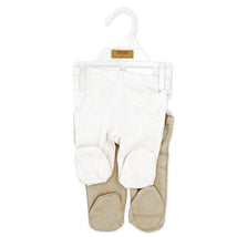 Rose Textiles 2Pk Naturelle Footed Pant Set, Beige Image 2
