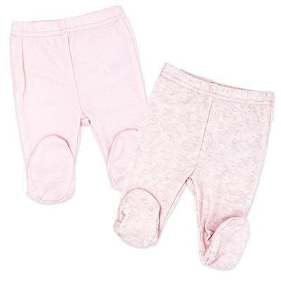 Rose Textiles 2Pk Naturelle Footed Pant Set, Pink Image 1