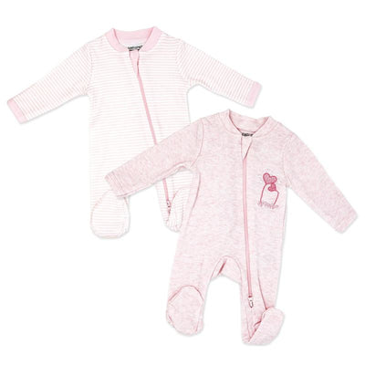Rose Textiles 2Pk Preemie Mitted Sleeper Pink Image 1