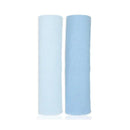 Rose Textiles - 2Pk Rib Blue Knit Swaddles Image 1