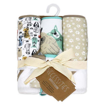 Rose Textiles 3 Hooded Towels With 3 Washcloths, Tan Doggies Image 2