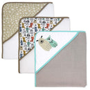 Rose Textiles 3 Hooded Towels With 3 Washcloths, Tan Doggies Image 5