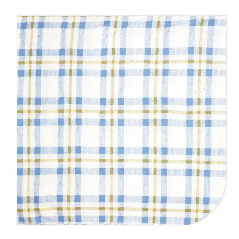 Rose Textiles - 3 Pk Knit Swaddles, Blue Plaid Image 6