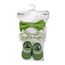 Rose Textiles - 3pc Bowtie & Sock Set, Sage Plaid Image 2