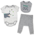 Rose Textiles - 3Pk Baby Boy Bodysuit, Pant & Bib Set, Croc Image 1