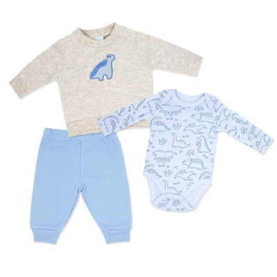 Rose Textiles 3Pk Baby Boy Jogger Set, Blue Dino, 0/3M Image 1