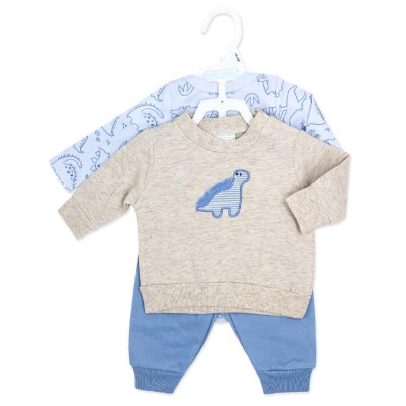 Rose Textiles 3Pk Baby Boy Jogger Set, Blue Dino, 0/3M Image 2
