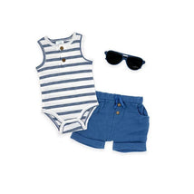 Rose Textiles - 3Pk Baby Boy Sunglasses Set, Navy Striped Image 1