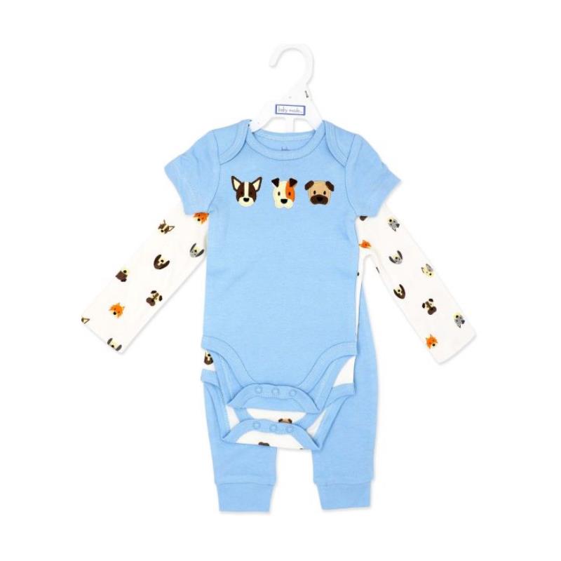 Rose Textiles - 3Pk Baby Boy Turn Me Around Set Dog Image 2